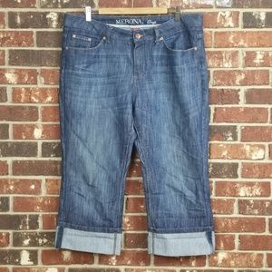 Merona Blue Crop Cuffed Denim Jeans Regular Fit 1